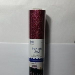 Iron On Vinyl Lollipop Glitter Dark Pink